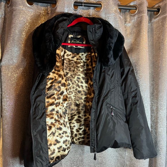 Sam Edelman black Puffer coat with removable faux fur shawl! - Picture 8 of 13